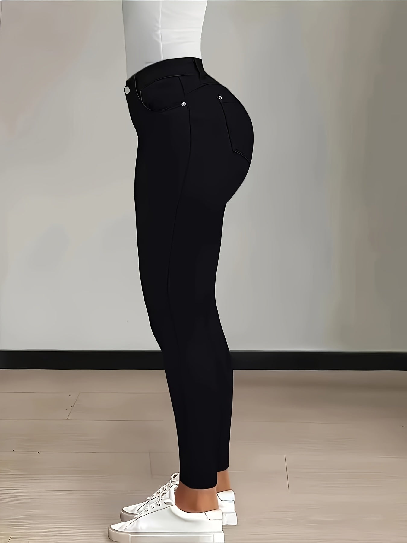 Women’s High-Waist Black Stretch Jeans – Slim Fit & Ultra-Elastic