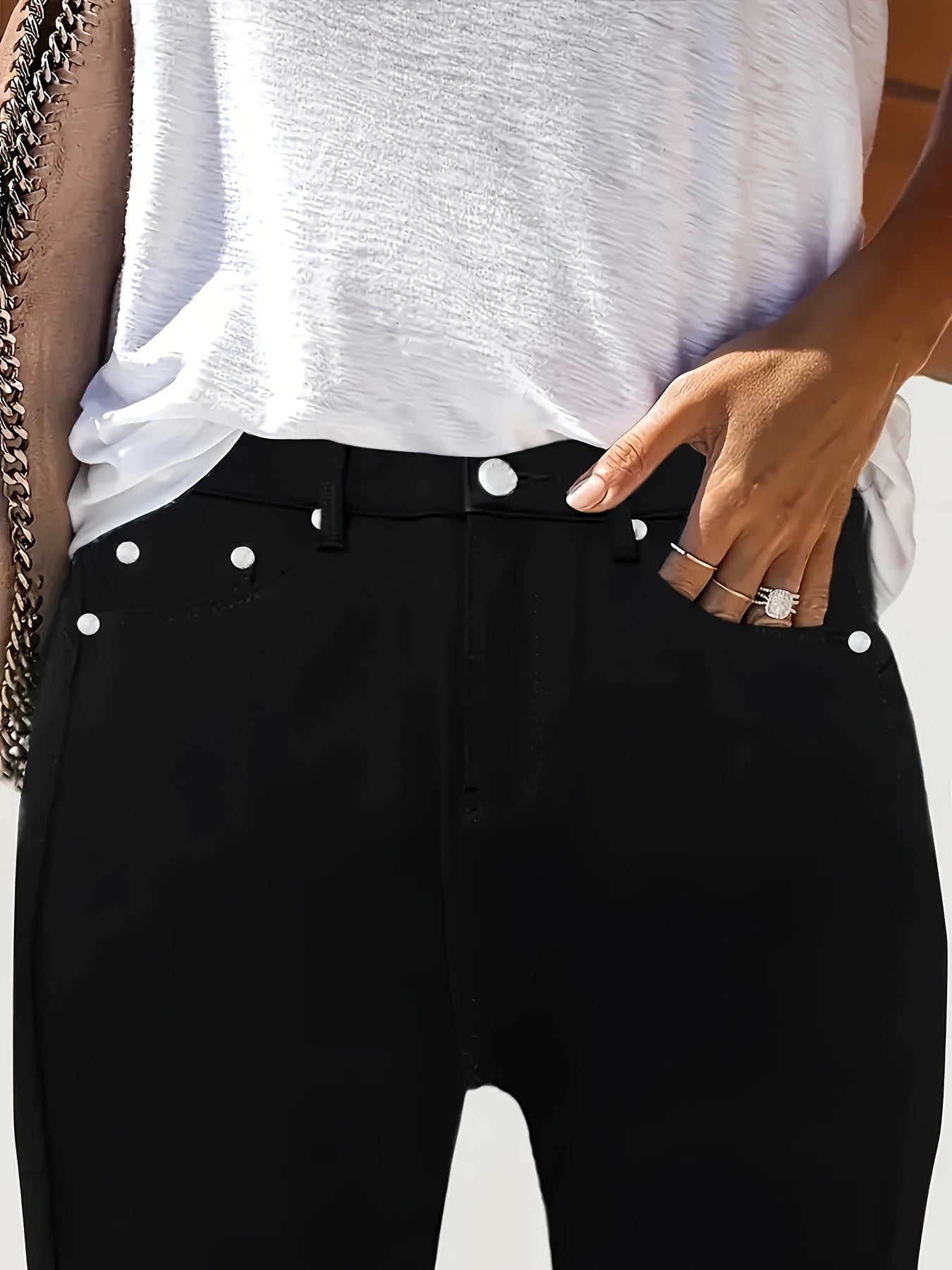 Women’s High-Waist Black Stretch Jeans – Slim Fit & Ultra-Elastic