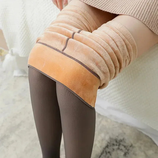 Sexy Thermal Tights: Warm Fleece Lining, Sheer Look