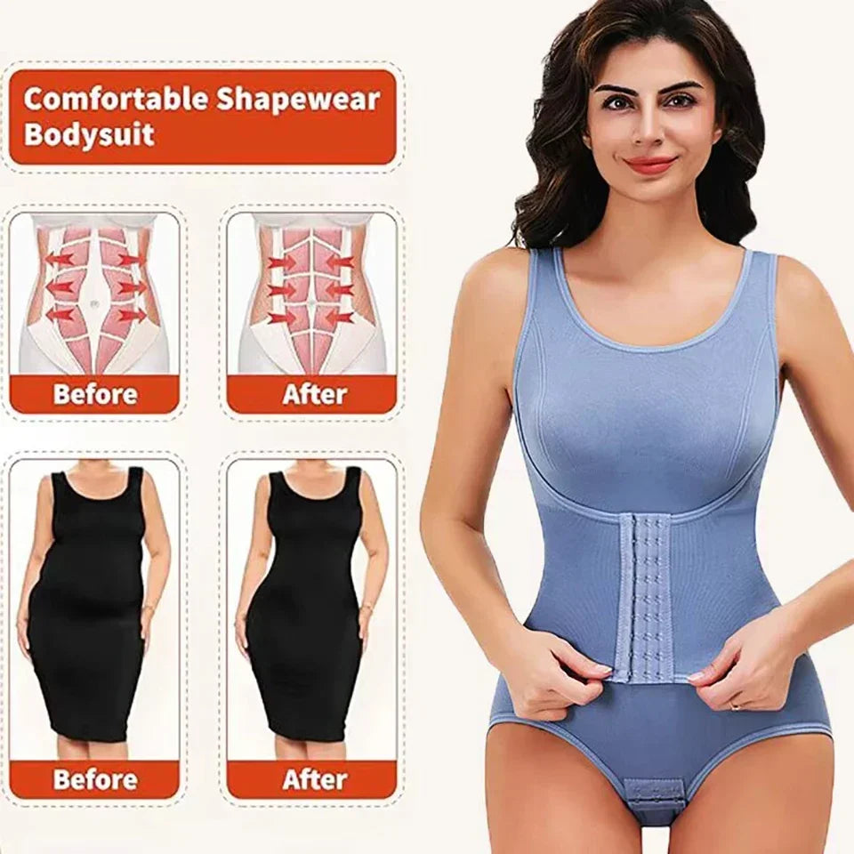 Women’s Sculpting Bodysuit Shapewear with Zipper Belt – Tummy Control & Waist-Defining Fit